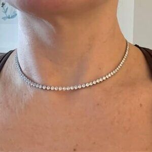 Neiman Marcus 18K Gold Plated 3mm Tennis Necklace